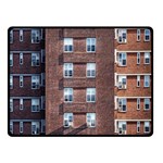 New York Building Windows Manhattan Double Sided Fleece Blanket (Small)  45 x34  Blanket Back