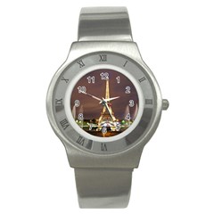 Paris Eiffel Tower Stainless Steel Watch by Nexatart