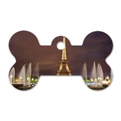 Paris Eiffel Tower Dog Tag Bone (Two Sides)