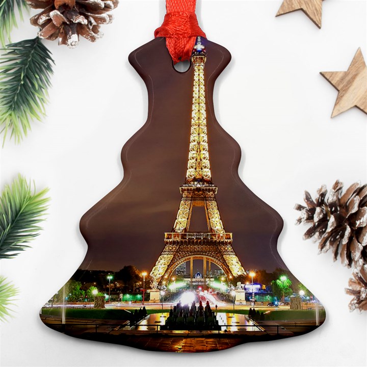 Paris Eiffel Tower Christmas Tree Ornament (Two Sides)