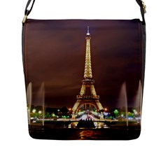 Paris Eiffel Tower Flap Messenger Bag (L) 