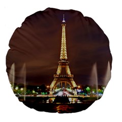 Paris Eiffel Tower Large 18  Premium Flano Round Cushions by Nexatart