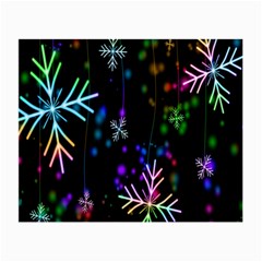 Nowflakes Snow Winter Christmas Small Glasses Cloth (2-side) by Nexatart