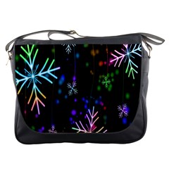 Nowflakes Snow Winter Christmas Messenger Bags by Nexatart