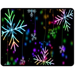 Nowflakes Snow Winter Christmas Double Sided Fleece Blanket (medium)  by Nexatart