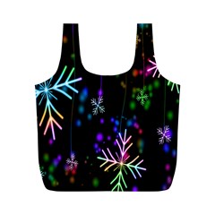 Nowflakes Snow Winter Christmas Full Print Recycle Bags (m)  by Nexatart