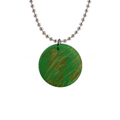 Brown Green Texture                                                  			1  Button Necklace