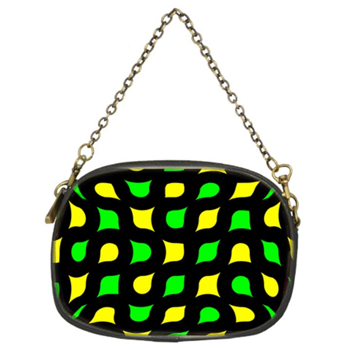 Yellow green shapes                                                     	Chain Purse (Two Sides)