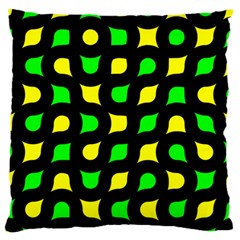 Yellow green shapes                                                     	Large Flano Cushion Case (Two Sides)