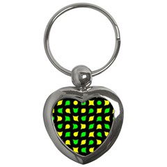 Yellow green shapes                                                     			Key Chain (Heart)