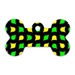 Yellow green shapes                                                     			Dog Tag Bone (One Side)