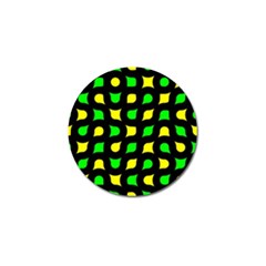 Yellow green shapes                                                     			Golf Ball Marker (4 pack)