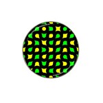 Yellow green shapes                                                     			Hat Clip Ball Marker Front