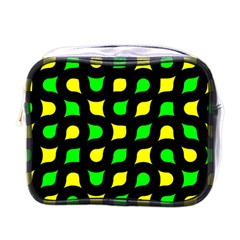 Yellow green shapes                                                     			Mini Toiletries Bag (One Side)