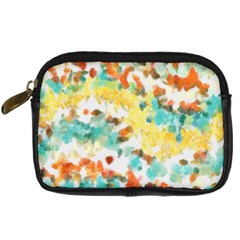 Retro Watercolors                                                      	digital Camera Leather Case by LalyLauraFLM