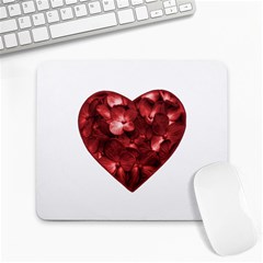 Floral Heart Shape Ornament Large Mousepads by dflcprints