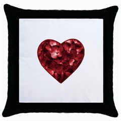 Floral Heart Shape Ornament Throw Pillow Case (black) by dflcprints