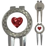 Floral Heart Shape Ornament 3-in-1 Golf Divots Front