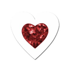 Floral Heart Shape Ornament Heart Magnet by dflcprints