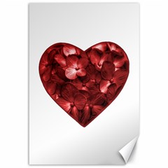 Floral Heart Shape Ornament Canvas 12  X 18   by dflcprints