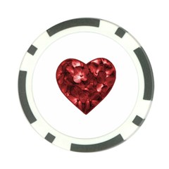 Floral Heart Shape Ornament Poker Chip Card Guard