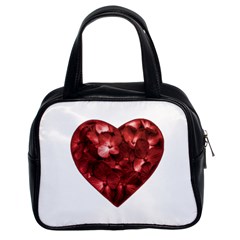 Floral Heart Shape Ornament Classic Handbags (2 Sides) by dflcprints