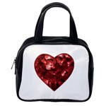 Floral Heart Shape Ornament Classic Handbags (2 Sides) Back