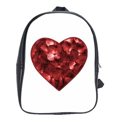 Floral Heart Shape Ornament School Bags(large)  by dflcprints