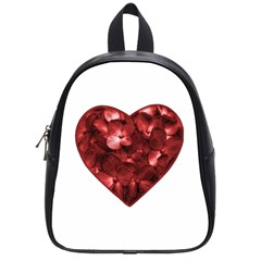 Floral Heart Shape Ornament School Bags (small)  by dflcprints