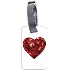 Floral Heart Shape Ornament Luggage Tags (one Side)  by dflcprints