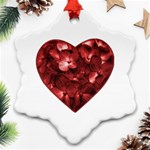 Floral Heart Shape Ornament Ornament (Snowflake) Front