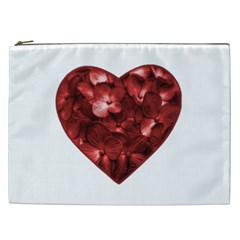 Floral Heart Shape Ornament Cosmetic Bag (xxl)  by dflcprints