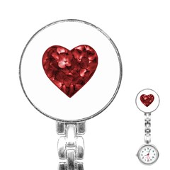 Floral Heart Shape Ornament Stainless Steel Nurses Watch by dflcprints