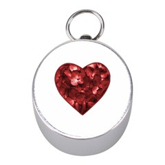 Floral Heart Shape Ornament Mini Silver Compasses by dflcprints