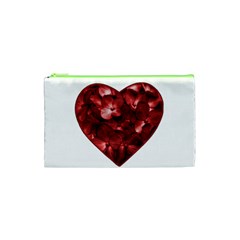 Floral Heart Shape Ornament Cosmetic Bag (xs) by dflcprints