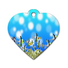 Pisces Underwater World Fairy Tale Dog Tag Heart (two Sides) by Nexatart