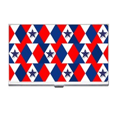 Patriotic Red White Blue 3d Stars Business Card Holders by Nexatart