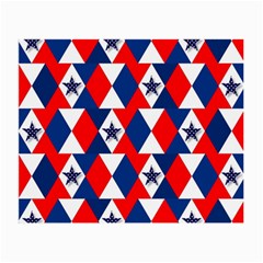 Patriotic Red White Blue 3d Stars Small Glasses Cloth by Nexatart