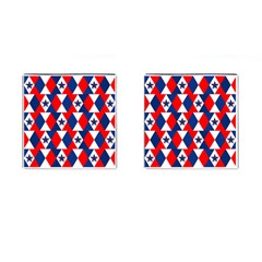 Patriotic Red White Blue 3d Stars Cufflinks (square) by Nexatart