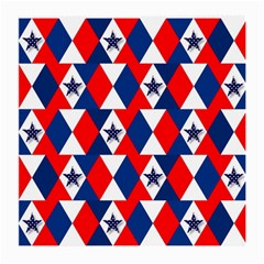 Patriotic Red White Blue 3d Stars Medium Glasses Cloth (2-side) by Nexatart