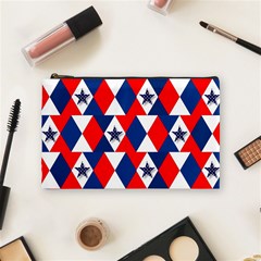 Patriotic Red White Blue 3d Stars Cosmetic Bag (medium)  by Nexatart