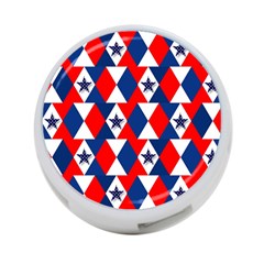 Patriotic Red White Blue 3d Stars 4-port Usb Hub (two Sides)  by Nexatart