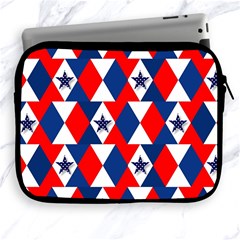 Patriotic Red White Blue 3d Stars Apple Ipad 2/3/4 Zipper Cases by Nexatart