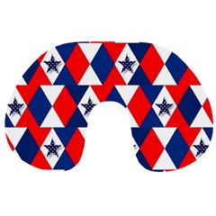 Patriotic Red White Blue 3d Stars Travel Neck Pillows by Nexatart