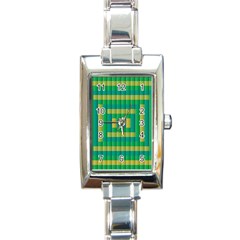 Pattern Grid Squares Texture Rectangle Italian Charm Watch by Nexatart