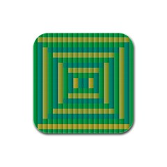 Pattern Grid Squares Texture Rubber Square Coaster (4 Pack) 