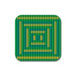 Pattern Grid Squares Texture Rubber Square Coaster (4 pack)  Front