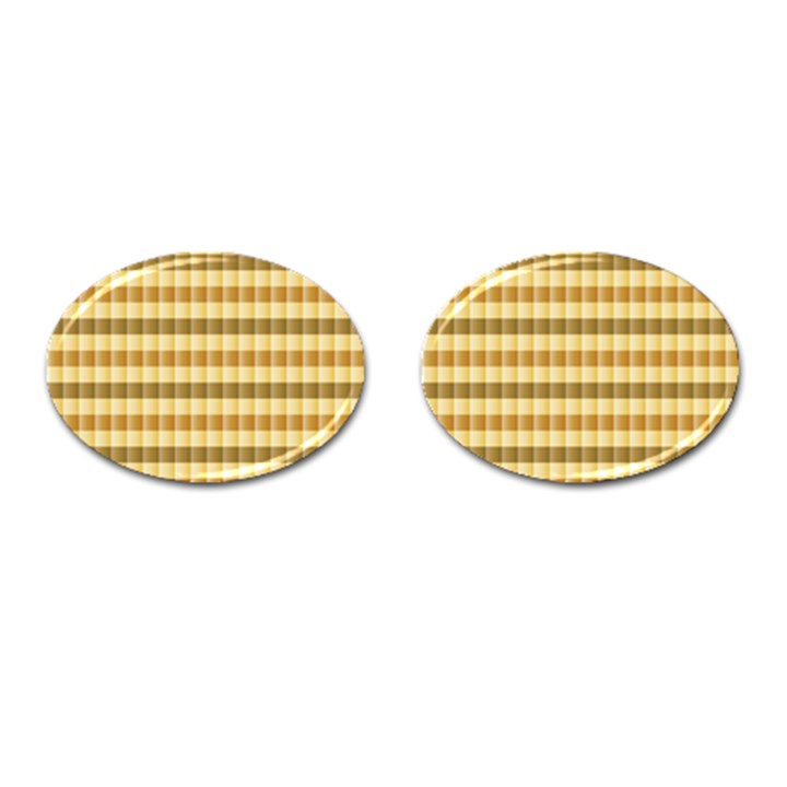 Pattern Grid Squares Texture Cufflinks (Oval)