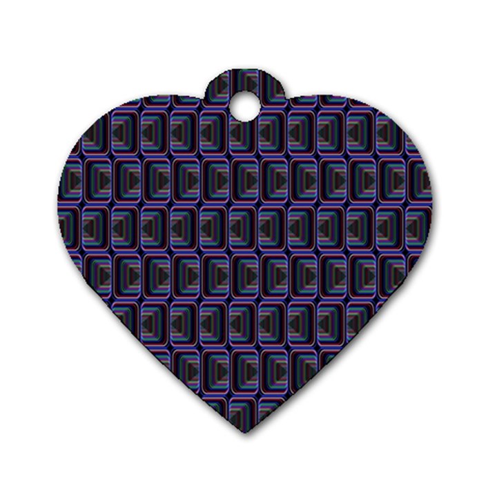 Psychedelic 70 S 1970 S Abstract Dog Tag Heart (One Side)