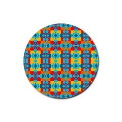 Pop Art Abstract Design Pattern Rubber Coaster (round) 